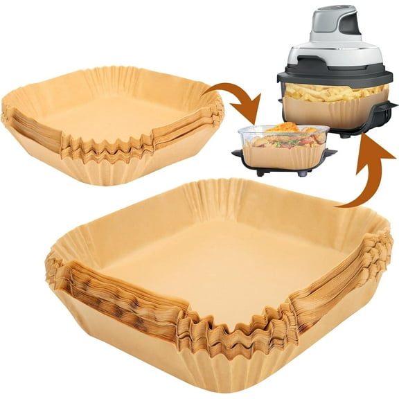 200PCS Air Fryer Liners for Ninja Crispi Airfryer, 6.5 Inch & 8 Inch Crisp Airfryer Liners for 4QT&6 Cup Glass Containers, Ninja Crispy Portable Glass Air Fryer Cooking System Accessories