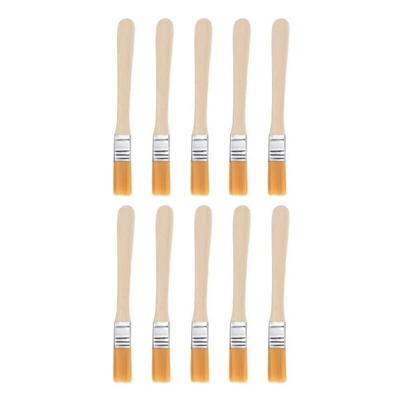 Uxcell 0.5" Width Small Paint Brush Nylon Bristle with Wood Handle Painting Tool 10 Packs