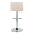 thumbnail image 5 of LumiSource Cream Noise Fabric, Chrome Metal Toriano Adjustable Barstool - Set of 2, 5 of 8