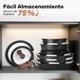 thumbnail image 3 of Juego de 20 Ollas y Sartenes Antiadherentes, Batería de Cocina con Mango Desmontable, Sartenes de Ceramica para Autocaravana, Apto para Inducción, Horno y Lavavajillas, 3 of 7