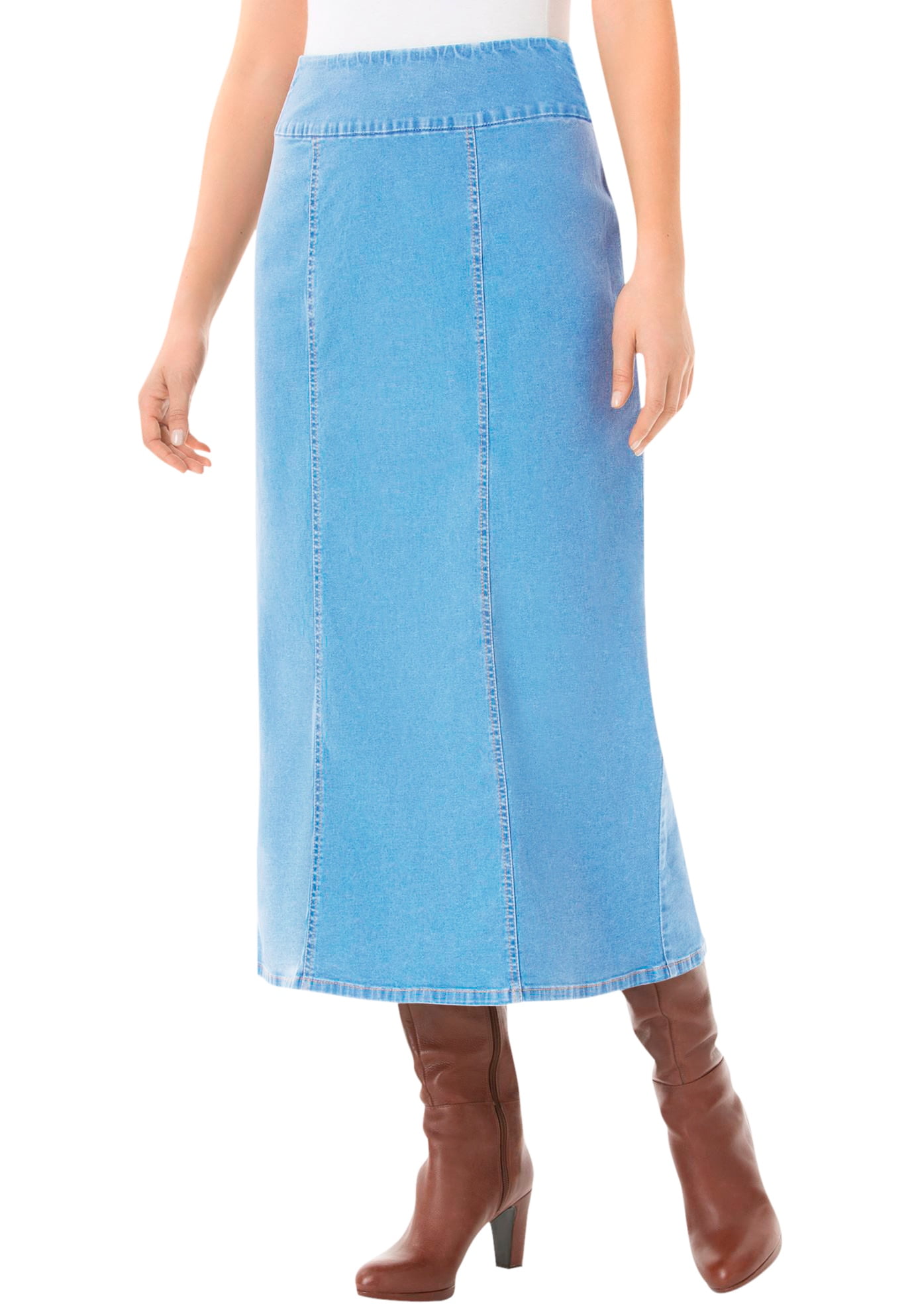 walmart plus size denim skirt