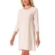 thumbnail image 4 of INSPIRAR CHIC Ropa de dormir para mujeres, vestido de noche de algodón a rayas con mangas 3/4, cuello redondo, midi, color contrastante, suave, talla XL, rojo, 4 of 6