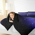 thumbnail image 4 of Feelyou Psychedelic Galaxy Kids Bedding Comforter Set, Bling Stars Print Twin Comforter Sets, Slate Blue Black Reversible Bedding Set, Microfiber Bedroom Decor, 2-Piece, 4 of 8