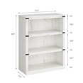 thumbnail image 2 of Aoile 3 Tier Bookcase, 43.3" Farmhouse Book Shelf with Storage Open Display Bookshelves Living Room, Bed Room, White, 2 of 9