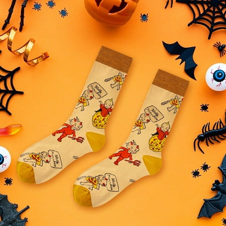 Sunbona Halloween Novelty Stockings Cartoon Print Knee High Socks For Men Women Unisex Fashion Comfortable Stretchable Daily Wear Seasonal Design