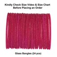 thumbnail image 5 of Efulgenz Pink Wedding Bangles Set Plain Textured Glass Bangles Bollywood Bracelets Bridal Bangle Indian Bangle Set Fashion Jewelry Accessories for Women (24 Pcs) Size 2.8, 5 of 7