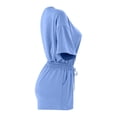 thumbnail image 1 of AYA Ensemble Décontracté pour Femmes d'Été Uni à Col Rond, Chandail à Manches Mi-Longues et Shorts, 1 of 4
