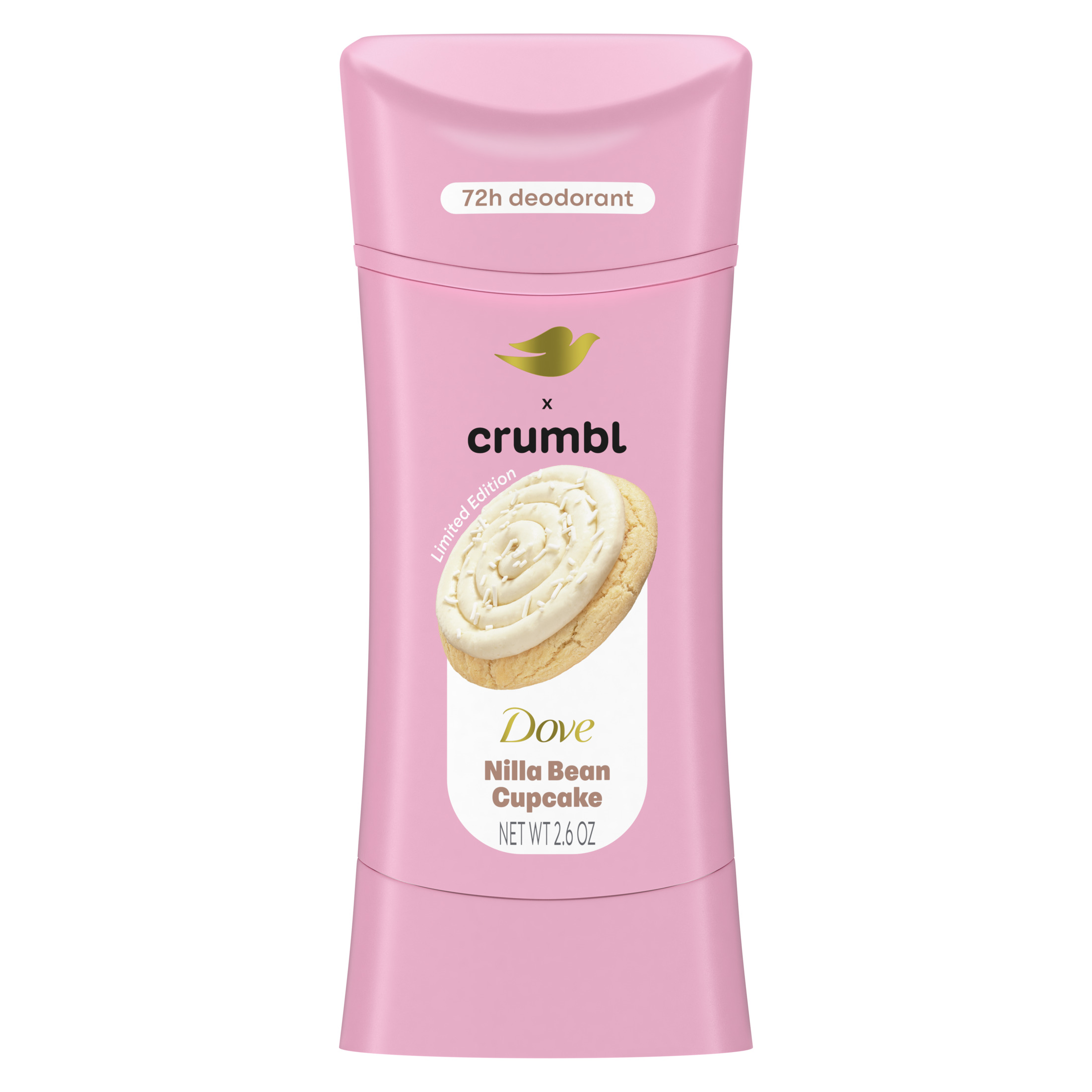 Dove Crumbl Deodorant Stick Crumbl Nilla Bean Cupcake Aluminum Free, 2.6 oz
