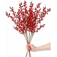 thumbnail image 1 of Décorations de Noël Fleurs Artificielles Tiges de Baies Rouges Artificielles Baies Rouges de Noël Branches de Houx Pics de Baies pour Arrangements Décorations d'Arbre de Noël Maison Bricolage, 1 of 8