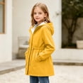 thumbnail image 5 of ZBSOKO Girl Rain Jackets Waterproof Hooded Windbreaker Cinched Waist Full Zip Outdoor Raincoats with Pockets for Hiking Sizes 5-16 Years, 5 of 6
