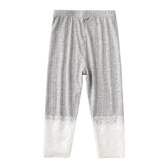 ZACPNCV Girls Capri Leggings 3/4 Pants Toddler Girl Basic Solid Summer Leggings Kids Dance Pants for School Gray 11-12 Years