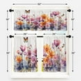 thumbnail image 5 of Floral Kitchen Curtains Watercolor Window Curtains Valance and Tier Set 36 Inch, Purple Orange Flowers Rod Pocket Short Tier Curtain, Modern Small Cafe Curtains for Kitchen Decor, 5 of 6