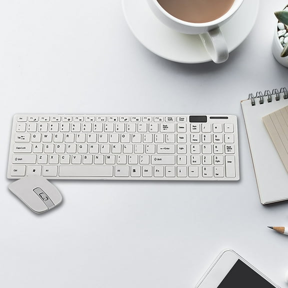 Wireless Keyboard and Mouse Combo with Keyboard Protective Film, Ultra Thin Agile Energy Conservation Quiet, 2.4GHz USB Receiver 1600DPI, Ergonomic Comfortable Anti Slip Slope Design for PC Laptop