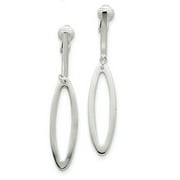 Primal Silver Sterling Silver Non-Pierced Oval Dangle Clip Earrings