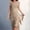 *Khaki, variant on ClodeEU Women's Chiffon Short Sleeve Crewneck Dress ,Solid Color Casual Summer Midi Dress With Ruff Hem Khaki,Womens Plus XXL