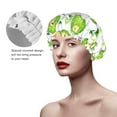 thumbnail image 4 of Disketp Kawaii Avocado Shower Caps,Reusable Shower Cap For Women, Double Layer Waterproof Hair Cap, Large Size For All Hair Lengths,For Girls Spa Home Salon Use, 4 of 9