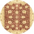 thumbnail image 1 of Ahgly Company Machine Washable Indoor Round Abstract Mustard Yellow Area Rugs, 8' Round, 1 of 7