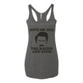 thumbnail image 2 of Parks and Recreations Give Me All The Bacon and Eggs Pop Tri-Blend Racerback Tank Top, Premium Heather, Medium, 2 of 3