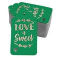 thumbnail image 1 of Inkdotpot 50 Pack Real Rose Gold Foil Paper Tags Love Is Sweet Wedding Favor Hang Tag, 1 of 6