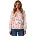 thumbnail image 5 of Fabrcox S-5XL Bunny Rabbit Scrub Jacket for Women Long Sleeve Snap Front Easter Animals Pattern Nurse Uniform with Pocket, 5 of 6