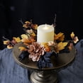 thumbnail image 6 of BESEW7 Halloween Wreath, Fall Garland Decor with Maple Leaves and Vine for Candle Holder, Farmhouse Table Centerpiece for Mantel Door Wall Window, 6 of 7