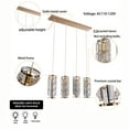 thumbnail image 4 of 4-Light Modern Crystal Pendant Light, Cylinder Chandelier Lamp Hanging Ceiling Light Fixture with Adjustable Chain for Kitchen Island Dinning Room Bedroom Gold, 4 of 8