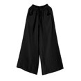 thumbnail image 3 of Women's Solid Cotton High Waist Loose Relaxed Wide Leg Pants, 3 of 3