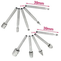 10 Piece HSS Titanium Rotary File Set Dremel Routing and Milling Cutters for Wood and DIY Projects