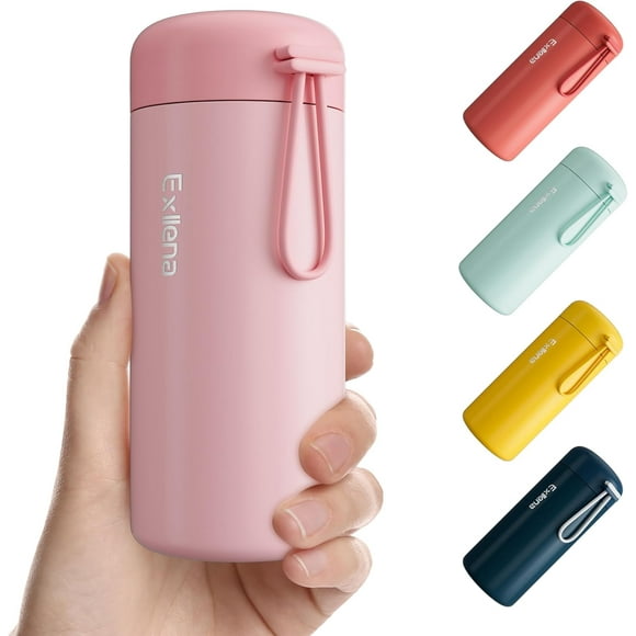shiyou-Small Water Bottle 10oz, Small Insulated Water Bottle for Hot&Cold Drinks, Small Thermos with Carry Handle - 100% Leakproof Perfect for School, Travel...(Pink)