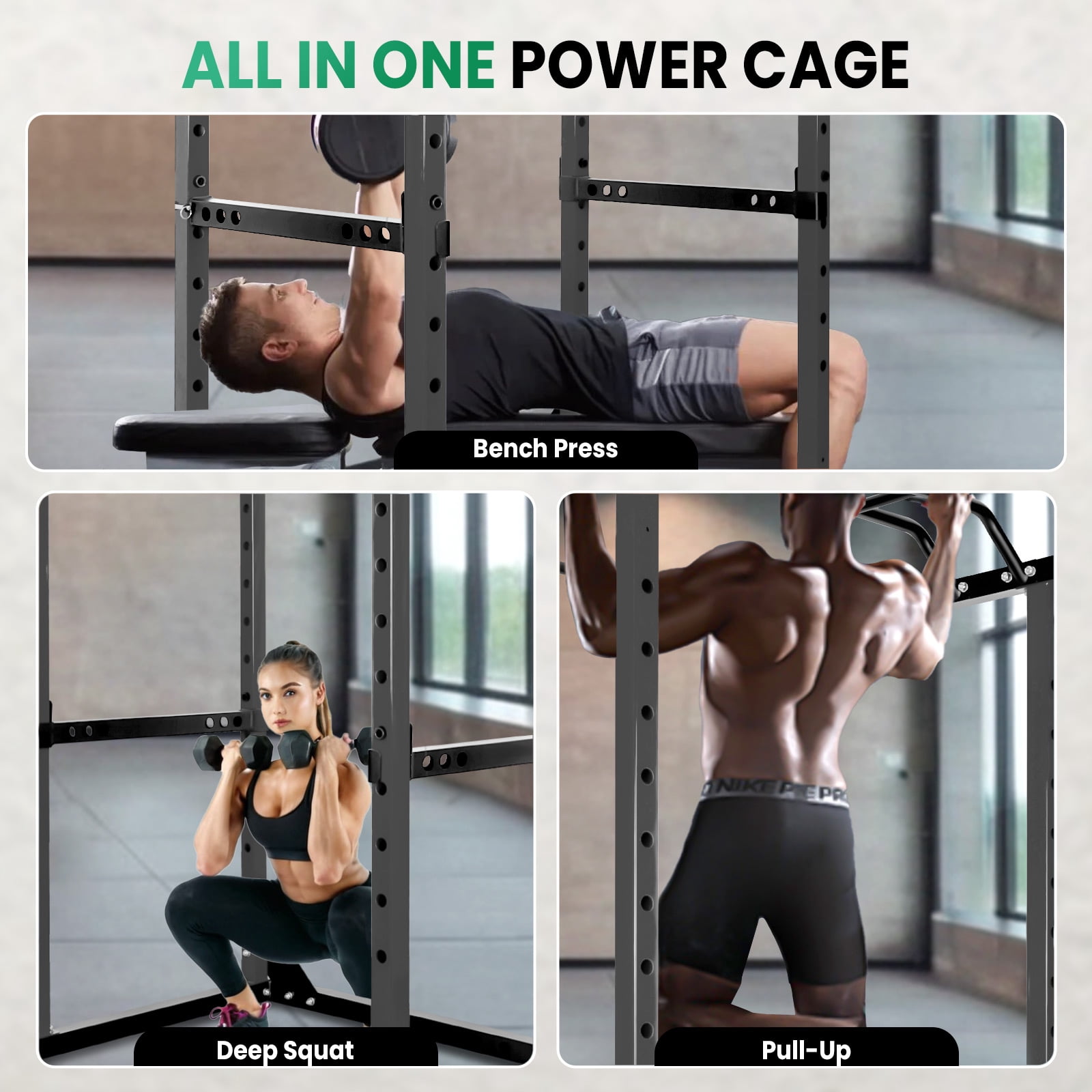 Squat Rack Stand with 1200 lbs Capacity - Compatible with Standard and Olympic Barbells for Home Gym Sessions