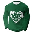 thumbnail image 3 of Ceisia Men's St. Patrick's Day Shamrock Heart Waffle Knit Top | Long Sleeve Crew Neck Casual Tee Gifts, 3 of 3