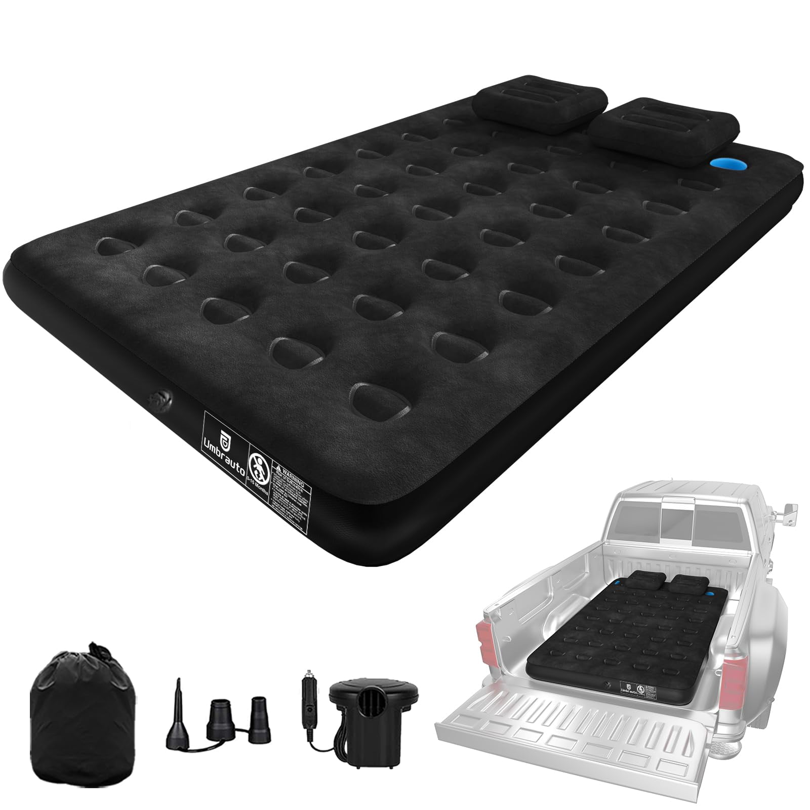 Air Mattress for Car Camping, Leakproof & Quick Inflation Sleeping Airbed with Electric Pump, Fits Most Compact, Mid-Size & Full-Size SUV Trunks for Road Trip Travel