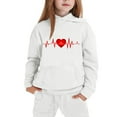 thumbnail image 4 of xaoyunyn 2 Piece Tracksuit Outfits for Girl Solid Color Heart Print Sweatshirt Long Jogger Pants Set with Pockets 2-13 Years, 4 of 5