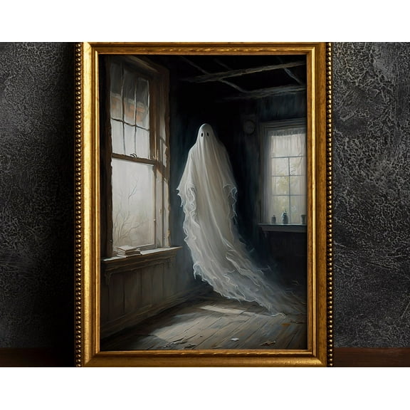 Ghost Haunting Abandoned House, Vintage Poster, Dark Academia, Gothic Victorian. Wall Art, Modern Wall Decor, 8x12 UNFRAMED