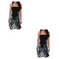 thumbnail image 4 of Sonducket Vestido de playa a la moda y elegante con hombros descubiertos para un aspecto moderno cintura poliéster ropa femenina vestido de NegroS 2Conjunto, 4 of 6
