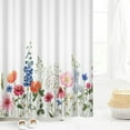 thumbnail image 5 of Zrodlmo Floral Shower Curtain,White Waterproof Bathroom Curtain with Hooks,72"x 72",Pink Flower, 5 of 10