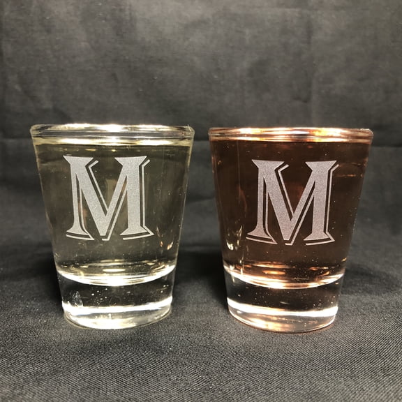 1.5OZ SHOT GLASS SET MONOGRAM M