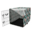 thumbnail image 3 of Botanical Dog Crate Cover, Arrangement of Flowers Blooming Garden Art, Easy to Use Pet Kennel Cover Small Dogs Puppies Kittens, 7 Sizes, Teal Coral, by Ambesonne, 3 of 6