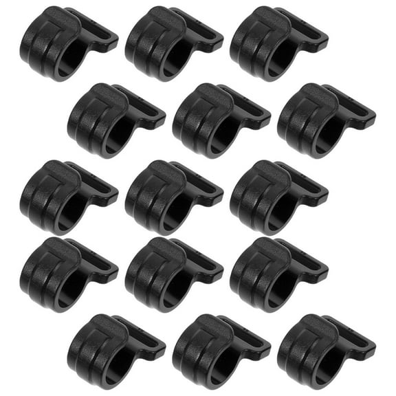 15pcs Black Plastic Tent Pole Hooks for Camping Strong Bearing Capacity Easy Installation Outdoor Gear