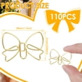 thumbnail image 2 of 110 Pcs Bowknot Shape Paper Clip Heart Gold Paperclip Metal Paper Clip Bookmark for Office Document, 2 of 11