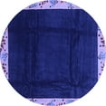 thumbnail image 1 of Ahgly Company Machine Washable Indoor Round Oriental Blue Asian Inspired Area Rugs, 4' Round, 1 of 4
