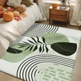 thumbnail image 4 of Sage Green Bohemian Washable Area Rug 4 x 6 ft Abstract Geometric Black Lines Leaves, Soft Non Slip Rugs Stain Repellent Indoor Felt Carpet for Living Dining Room Bedroom Home Office, 4 of 9