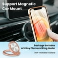 thumbnail image 5 of for iPhone 11 Case Slim Luxury Edge Plating Phone Case with Diamond Ring Holder for Women Girls,Soft TPU Shockproof Bumper Case for iPhone 11 6.1-inch,White, 5 of 12