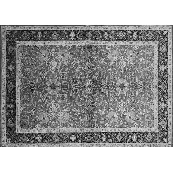 Ahgly Company Indoor Rectangle Oriental Gray Traditional Area Rugs, 7' x 10'