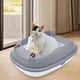 thumbnail image 3 of Caja de arena para gatos Bandeja de arena para mascotas Orinal Orinal Inodoro Portátil Semiabierto Durable Suministros para mascotas Fácil de Gris S Yinane Bandeja de arena para gatos, 3 of 8
