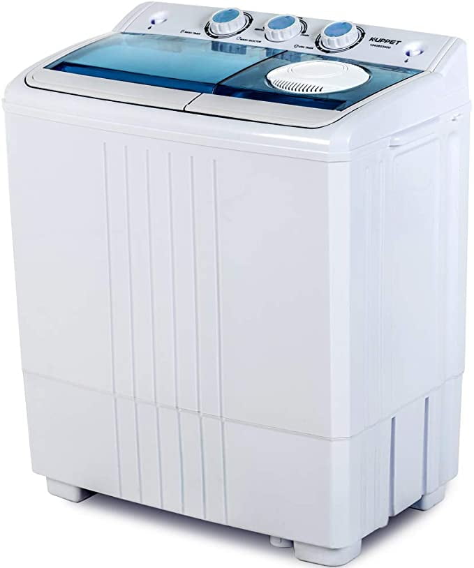 KUPPET Compact Twin Tub Portable Mini Washing Machine 26lbs Capacity