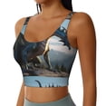 thumbnail image 2 of Fotbe Wild Blue Cool Dragon Sujetador Deportivo Largo sin Aros para Mujer con Almohadillas y Soporte Medio, Transpirable y Absorbente, Camiseta Tipo Chaleco o Tank Top-XX-Large, 2 of 8