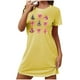 thumbnail image 1 of Camisón corto navideño para mujer, talla grande, con cuello redondo estampado y mangas cortas, para el pecho., 1 of 2