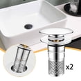 thumbnail image 1 of 2 tapones para lavabo de baño, prácticos recogedores de pelo de acero inoxidable con cesta de filtro extraíble para baño de RV, hotel., 1 of 8