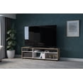 thumbnail image 3 of Inval 5-Shelf Modern TV Stand for TVs up to 70", White/Sand, 3 of 6